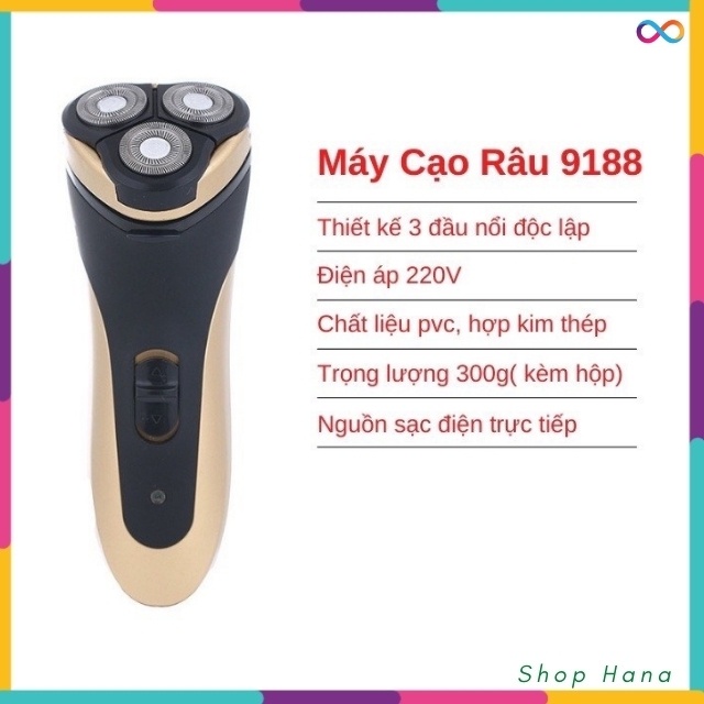 Máy Cạo Râu Khô Nam RQ 9188 Đa Năng Hàng Cao cấp Đầu cạo thiết kế 3D cạo sạch, không rát HNH021