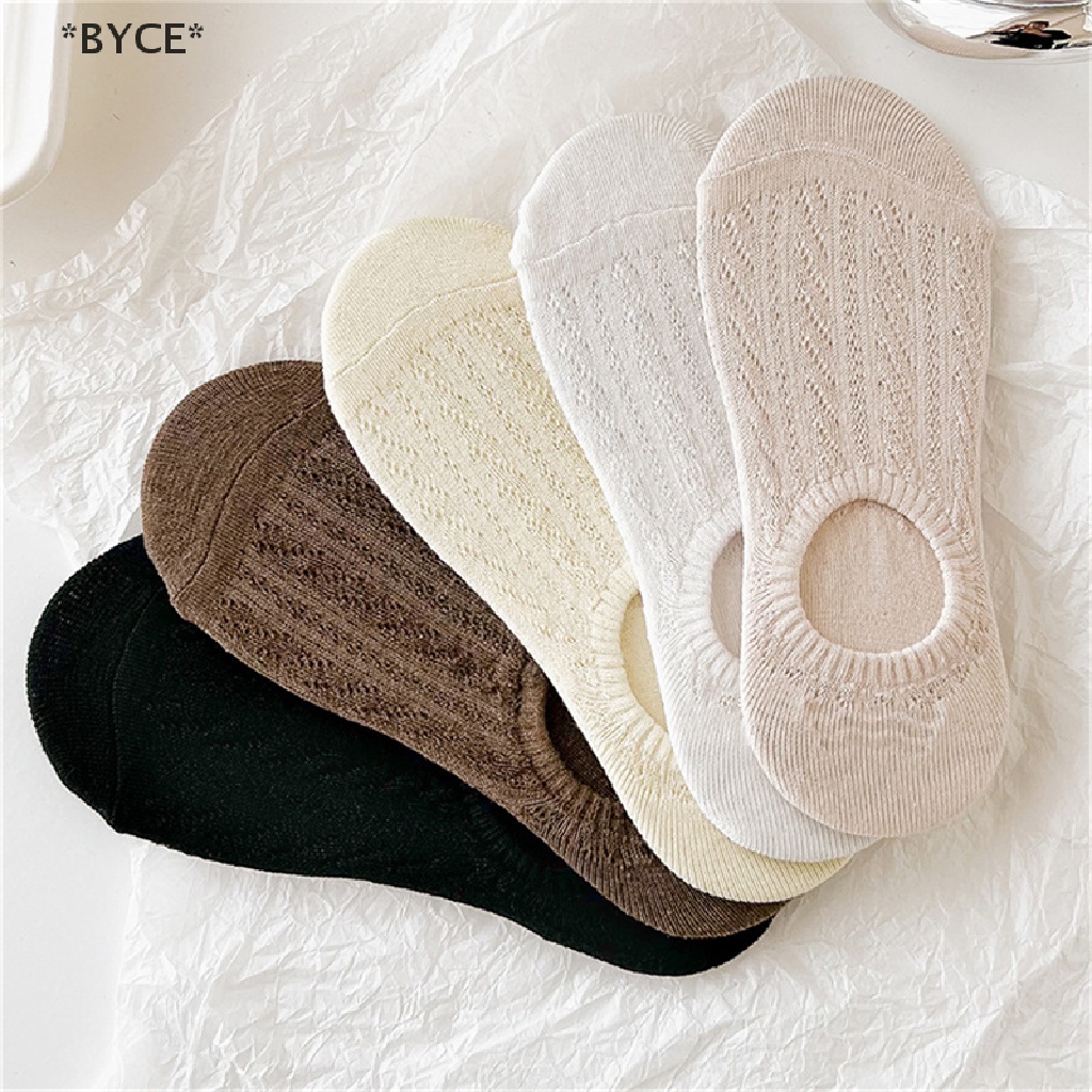 Vớ Thuyền Bằng Silicone Lưới Thoáng Khí Màu Trơn Chống Trượt Cho Nữ