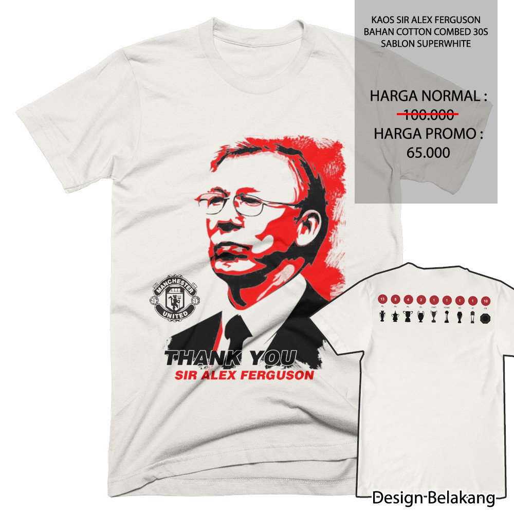 Áo Thun Đá Banh Đội Tuyển Manchester United Tribute To Sir Alex Ferguson