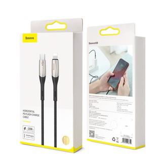 Cáp sạc nhanh Type C to Lightning Baseus Horizontal Data PD (18W, Power Delivery Fast Charge, C to iPhone Cable)