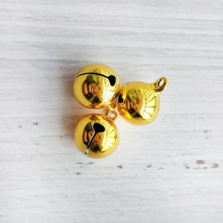 Set 10 quả chuông lục lạc màu vàng/ trắng bạc nguyên liệu làm đồ handmade DIY, phụ liệu may mặc size nhỏ