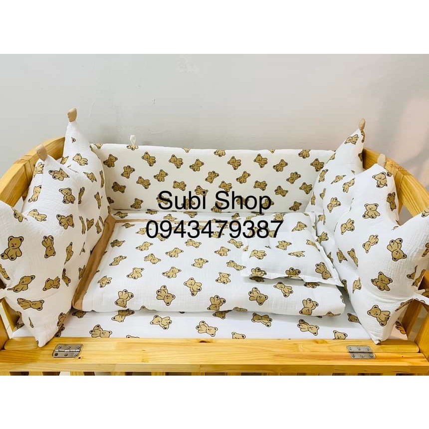 GA CHUN BỌC ĐỆM CŨI CHO BÉ VẢI MUSILIN ORGANIC - ẢNH THẬT 100%- VẢI SIÊU MÁT- GIÁ CỰC TỐT