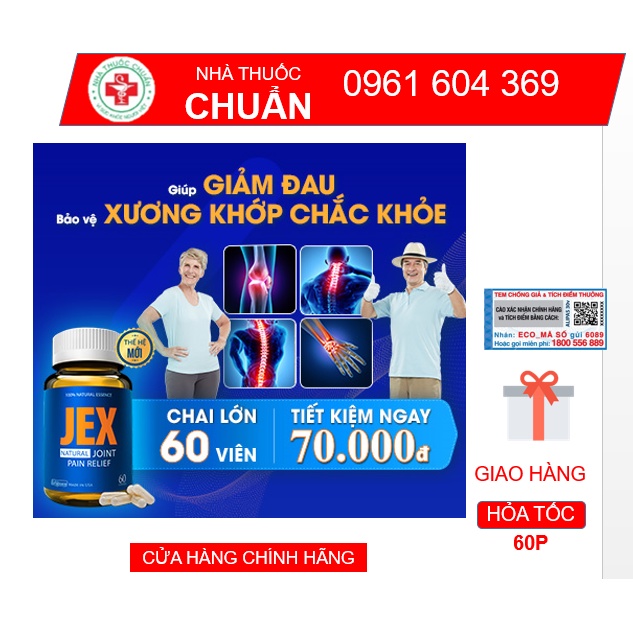 Jex max bổ khớp, tái tạo sụn khớp MUA 2 TẶNG 1 LỌ 15V sau khi TÍCH ĐIỂM ( jex max 60v)