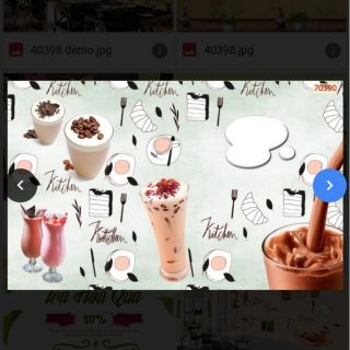 Tranh dán tường trang trí quán trà sữa 3D