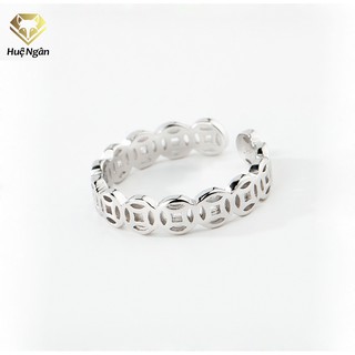 Nhẫn bạc Ý 925 Bạc Xinh- Kim tiền may mắn RR1586