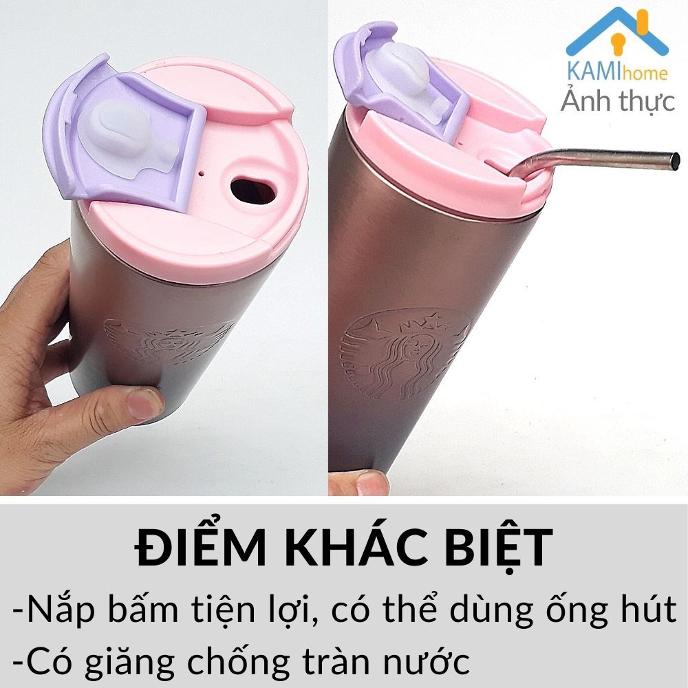 Ly giữ nhiệt Thái Lan Nắp bật 500ml bình cốc inox cao cấp mã 22015.22040.22041