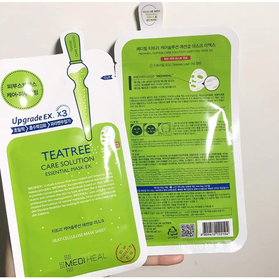 Mặt Nạ Tinh Chất Tràm Trà Giảm Mụn Mediheal Tea tree Care Solution Essential Mask Ex 24ml