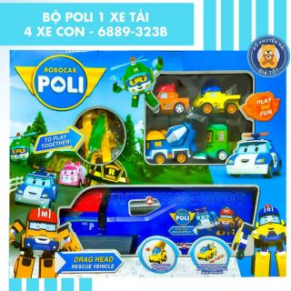 Hộp ráp 1 xe Poli lớn + 4 xe Poli nhỏ ngẩu nhiên