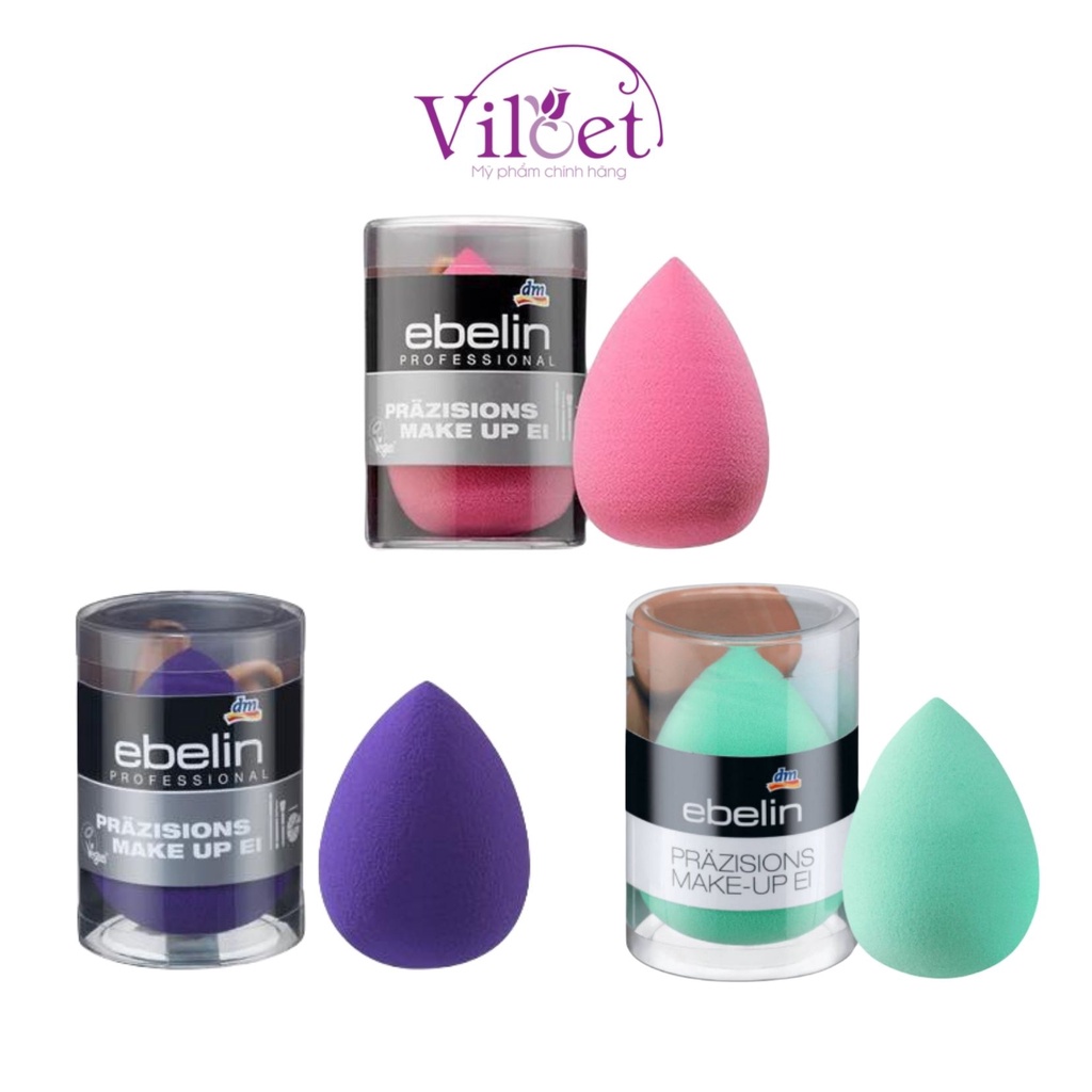 Mút trang điểm Ebelin giọt nước có hộp, quả trứng thần kỳ makeup tán kem nền - Shop Viloet