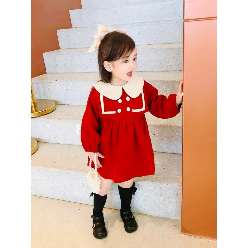 Váy nhung babydoll hàn quốc cho bé gái- KHUYẾN MẠI KHỦNG- Tiệm mini
