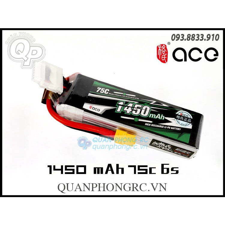 Pin Ace 1450mAh 6S 75C 22.2V LiPo