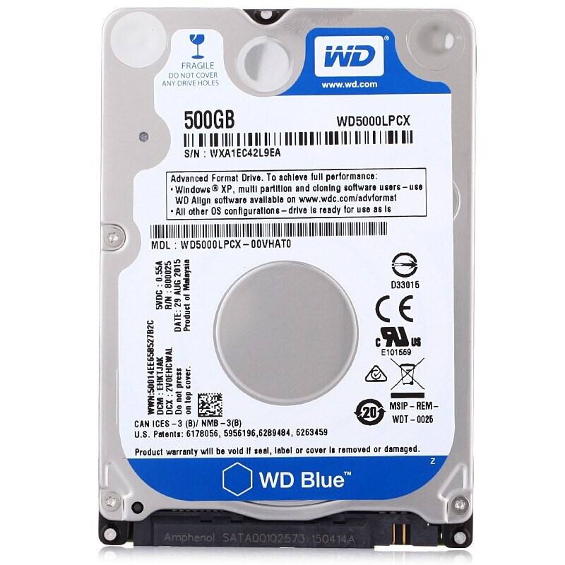 Ổ cứng HDD Laptop Western WD Blue 500GB (Hàng cũ còn rất mới)