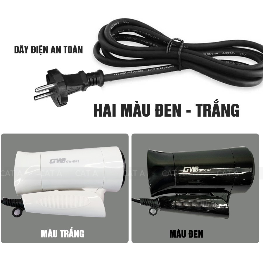 Máy sấy tóc Cầm Tay Mini 2 Chiều nóng lạnh GW6543 ,GW6544, GW6541  tạo kiểu Công suất lớn- An toàn cho tóc!