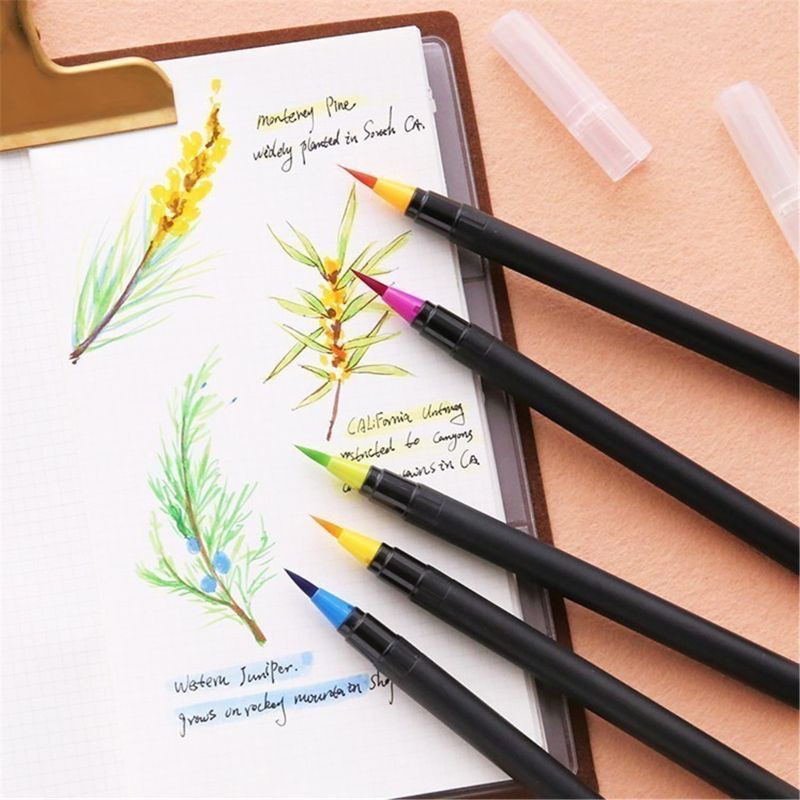 JoJo♥ 20 Color Premium Painting Soft Brush Pen Set Watercolor Markers Pen Effect Best For Coloring Books Manga Comic Calligraphy