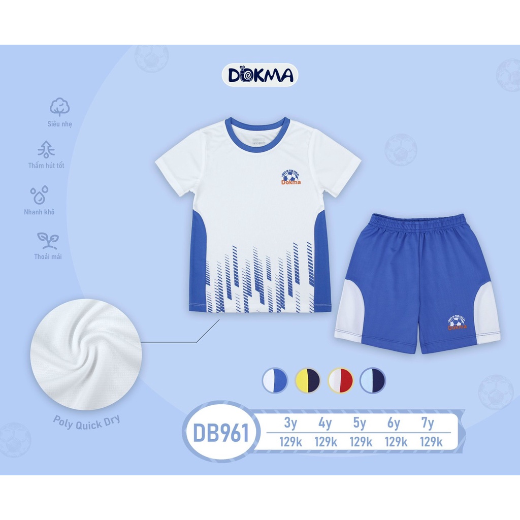 8-12Y Bộ thể thao cộc tay bé trai Dokma (22-40kg)