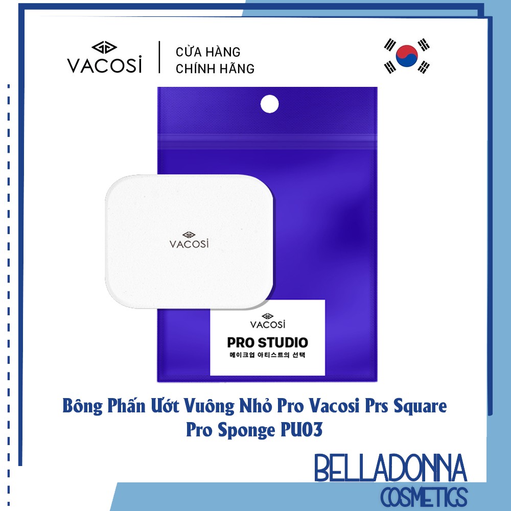 Bông Phấn Ướt Vuông Nhỏ Pro Vacosi Prs Square Pro Sponge PU03 (Kích Thước 4.5 x 5.5cm)