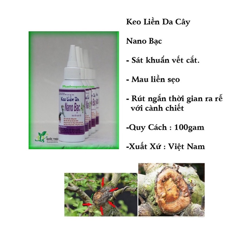 Keo liền da cây đậm đặc - hỗ trợ mau ra rễ vết cắt - diệt khuẩn mau liền da cây - keo nano