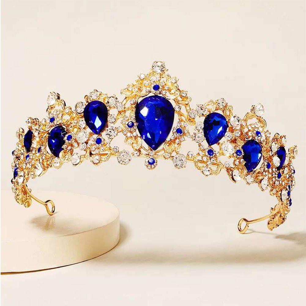 MXGOODS Băng Đô Vương Miện Công Chúa Baroque Nhiều Màu Cho Cô Dâu