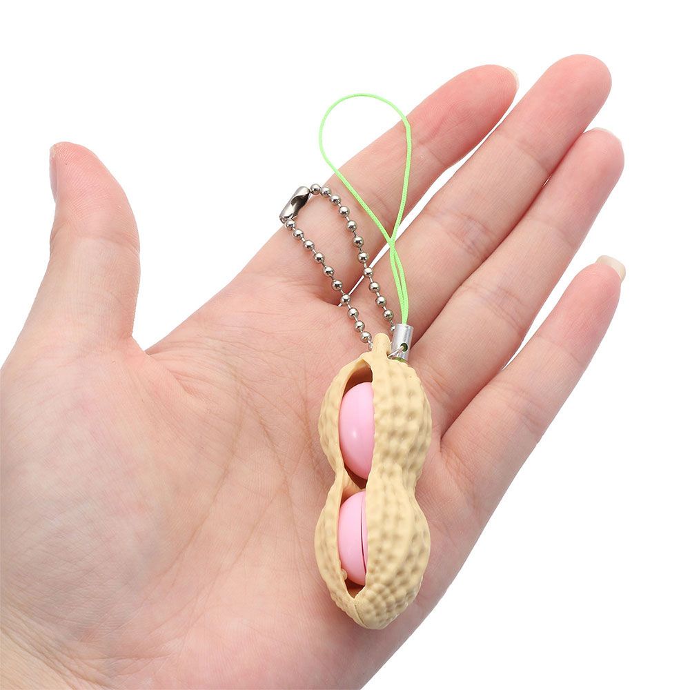 1/3/5/10 Móc Khóa Đồ Chơi Hình Hạt Đậu Phộng Dễ Thương