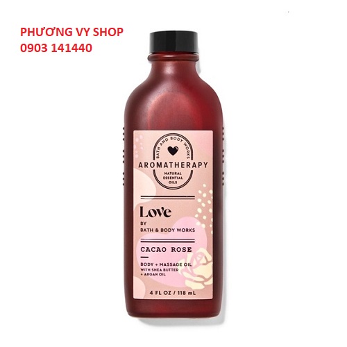 Dầu massage toàn thân dưỡng ẩm cao cấp LOVE CACAO ROSE