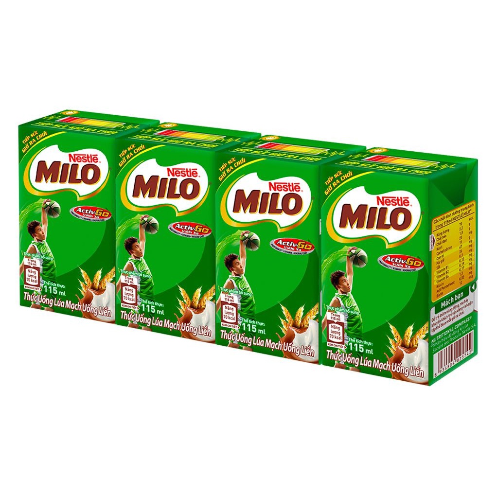 Sữa Milo Thức Uống Lúa Mạch Nestle 115ml – Vỉ 4 Hộp