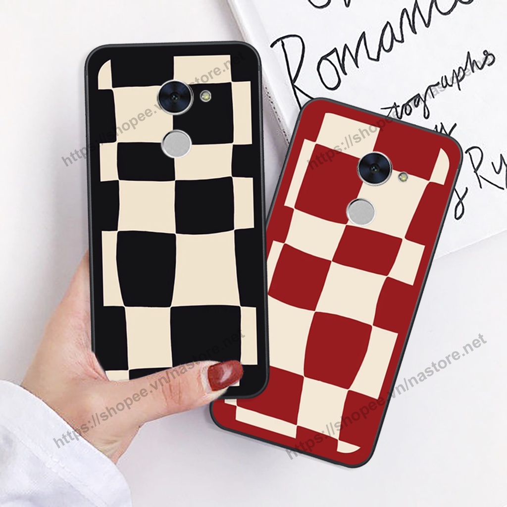 Ốp lưng Huawei Y7 Prime - GR5 2017 mặt cười, họa tiết caro đơn giản đẹp cute
