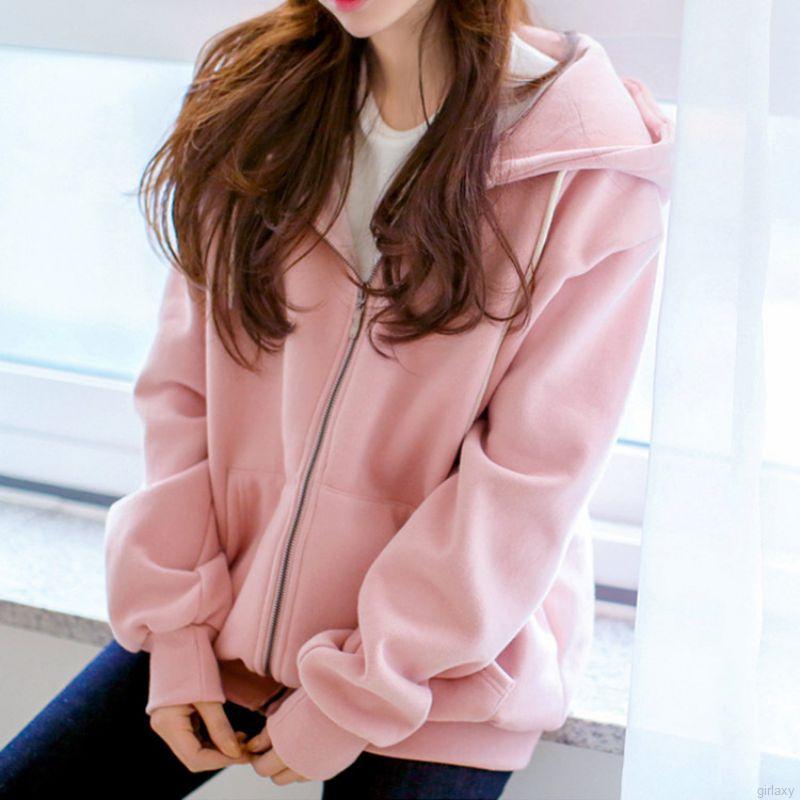 Áo Hoodie Phối Khoá Kéo Phong Cách Hàn Quốc