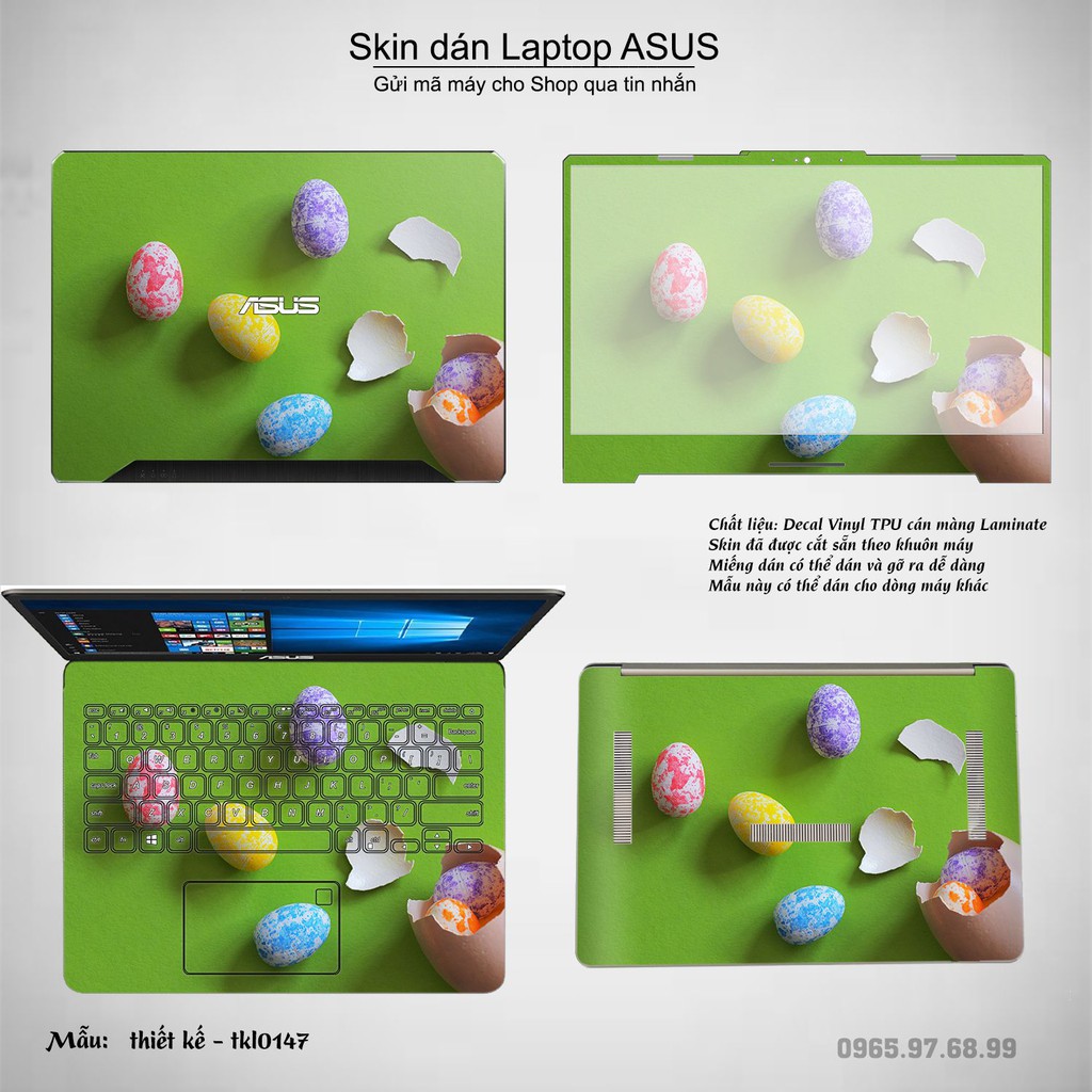 Skin dán Laptop Asus in hình thiết kế bộ 4 (inbox mã máy cho Shop)