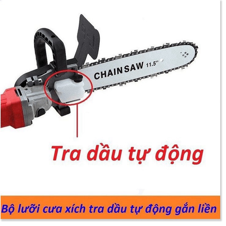Lưỡi cưa xích gắn máy mài cầm tay Chain Saw - Tra dầu tự động - Bảo hành 12 tháng