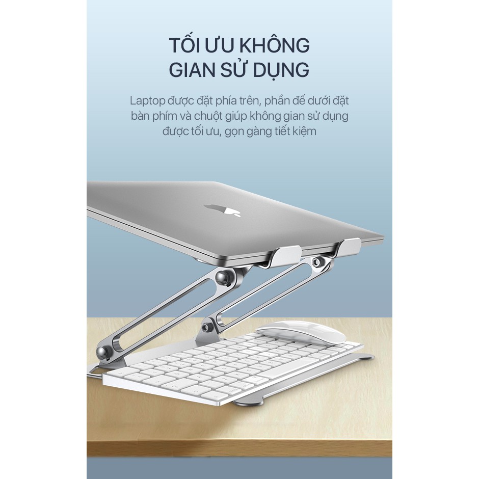 Giá Đỡ Laptop Máy Tính Bảng VIVAN VLS01 Hợp Kim Nhôm Cao Cấp Tăng Giảm Chiều Cao Dễ Dàng Hàng Chính Hãng