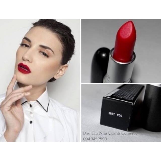 Son Mac Ruby Woo 707 Retro Matte lipstick – Màu Đỏ Tươi 3g