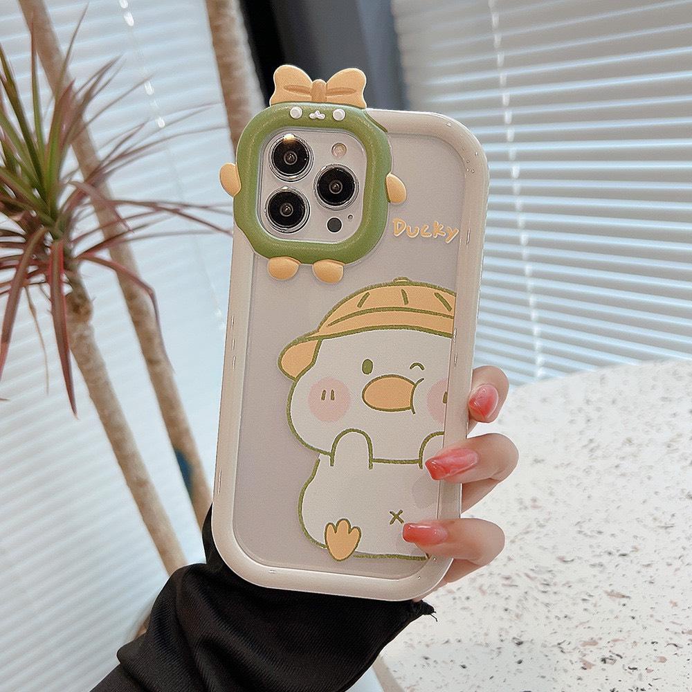 Ốp lưng iphone trong Nơ Camera Vịt Béo Nơ Xanh 7/8/7plus/8plus/x/xsmax/Xr/11/11pro/11promax/12/12promax/13/14/pro/promax