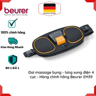 ĐAI MASSAGE BỤNG – LƯNG BEURER EM39-  Đai massage  xung điện 4 cực