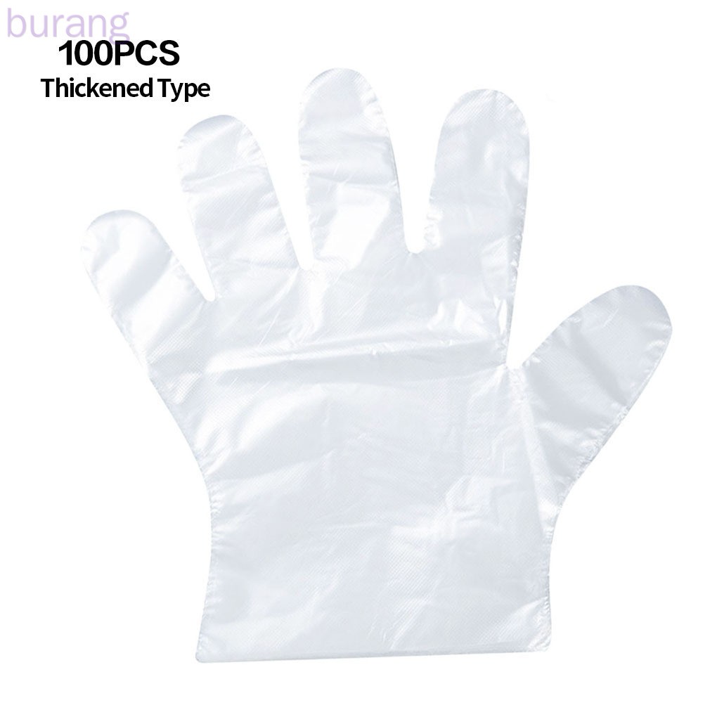Bộ 100 găng tay nylon dùng một lần tiện dụng cho nhà bếp / nhà hàng