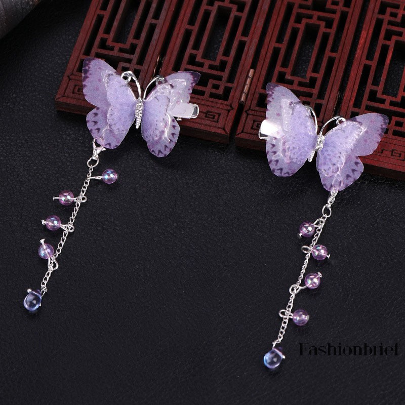 Kẹp tóc họa tiết bướm phong cách Trung Hoa