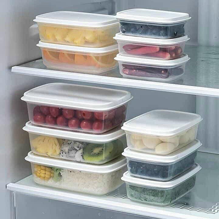 Hộp nhựa nắp dẻo màu trắng FIT IN PACK nhiều size - Nội Địa Nhật Bản