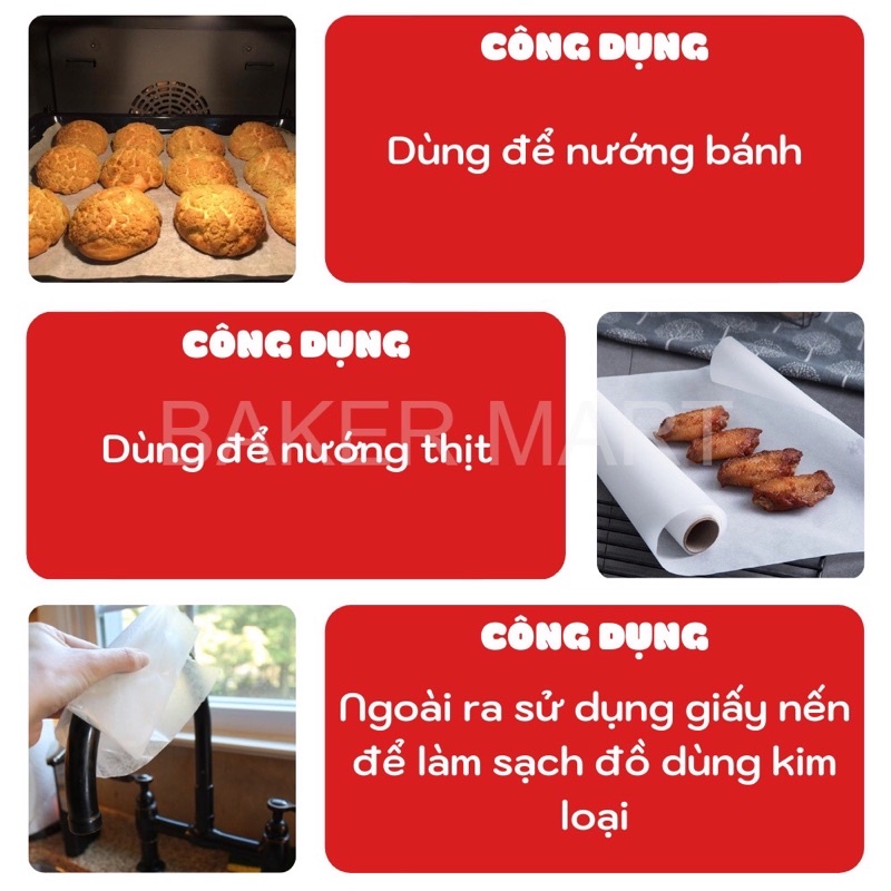 Giấy nến nướng bánh, lót nồi chiên không dầu, lót nồi hấp bánh bao tiện lợi hãng Đồng Tâm