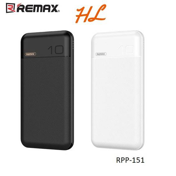 Sạc Dự Phòng Remax RPP-151 10000Mah (Sạc Nhanh QC3.0, PD 18W) 2 Cổng Sạc Vào, 1 Cổng Sạc Ra, Màn Hình Led - Hưng Long PC