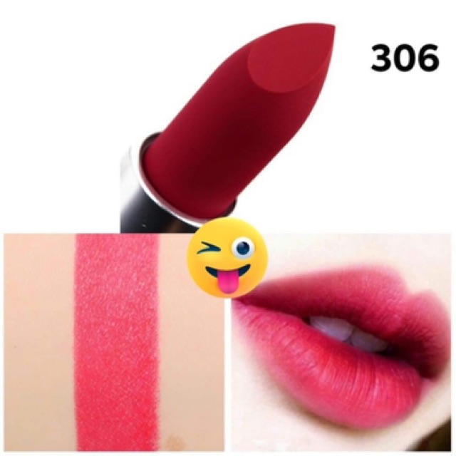 Son MAC Powder Kiss Lipstick Màu 306 Shocking  Revelation ( màu đỏ hồng)