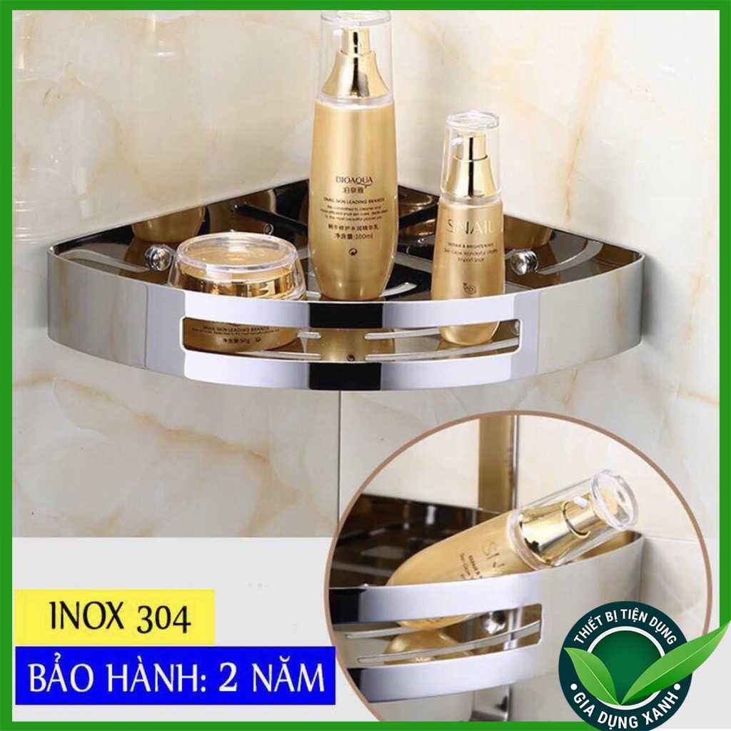 KỆ GÓC ĐƠN PHÒNG TẮM - KỆ ĐỰNG GIA VỊ BẰNG Inox SUS 304