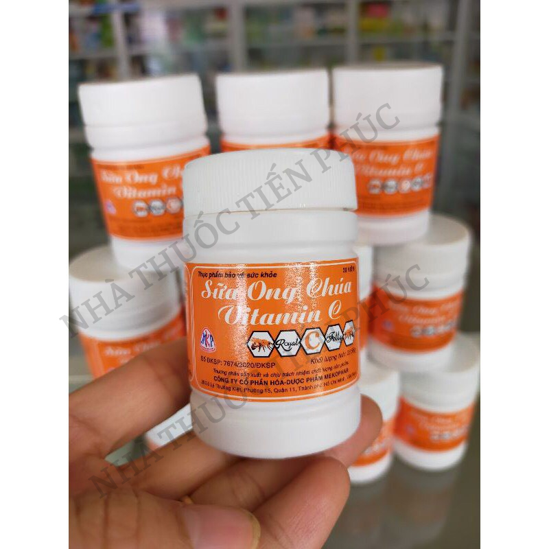 Viên kẹo ngậm sữa ong chúa vitamin C Mekophar