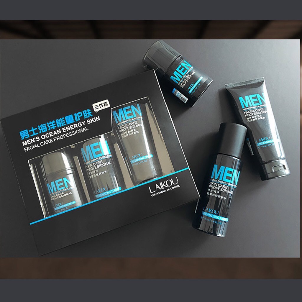 Bộ chăm sóc da dành cho nam giới Laikou (sét sản phẩm chăm sóc da) 3 món ful box