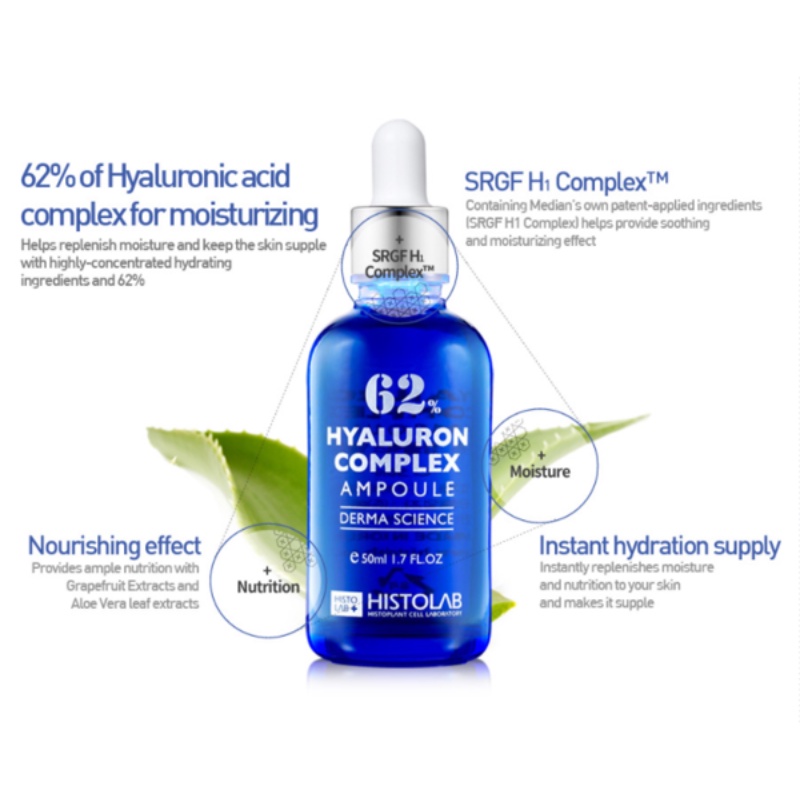 TINH CHẤT CẤP ẨM-62% HYALURON COMPLEX AMPOULE HISTOLAB 50ML-150ML