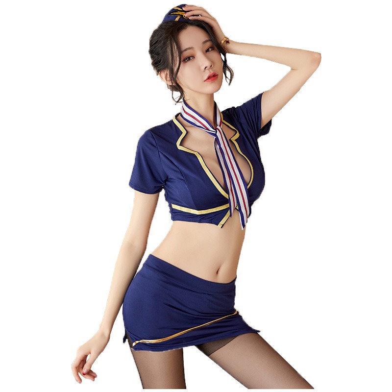 Đồ ngủ sexy nữ cosplay nàng tiếp viên hàng không cao cấp kèm quần lọt khe gợi cảm monly4102