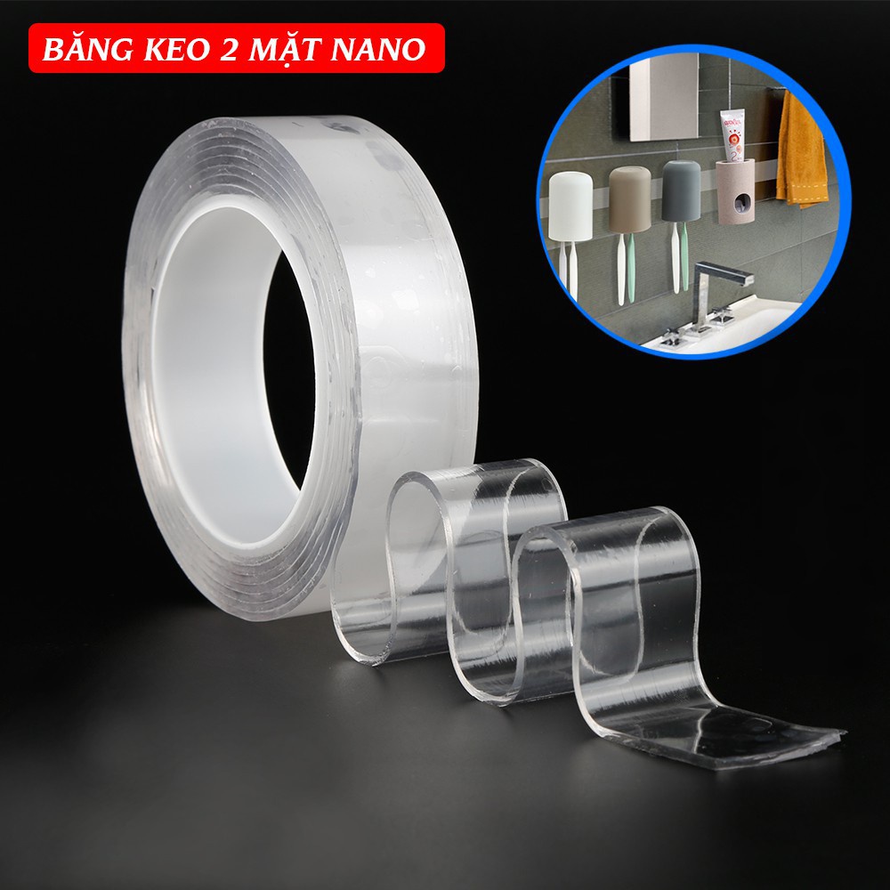 Băng keo 2 mặt trong suốt siêu dính cường lực siêu chắc chịu lực chịu nhiệt