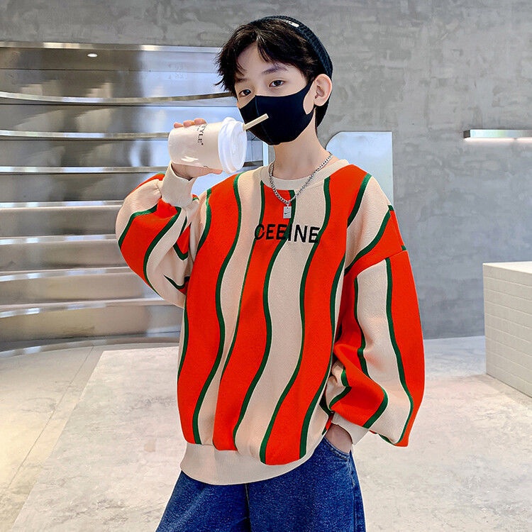 YAOEENH Áo Thun Dài Tay Cổ Tròn Thời Trang Thu Đông Cho Bé Trai 120-170cm