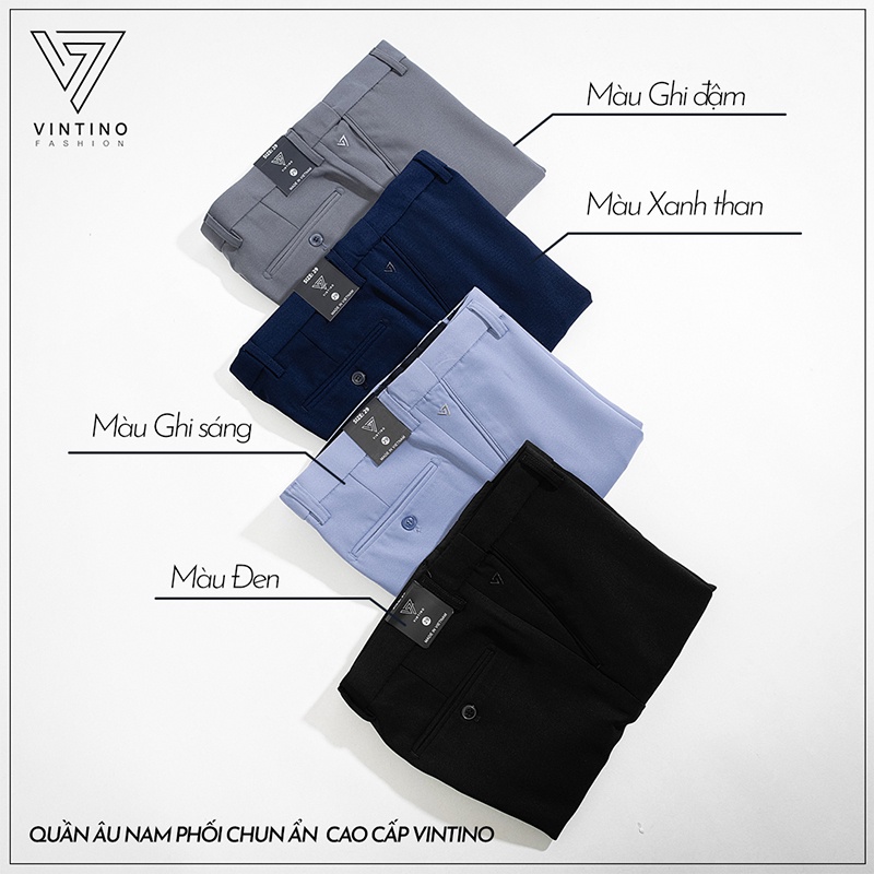 Quần âu nam hàn quốc cạp chun ống côn dáng baggy suông đen, quần tây nam công sở co giãn vải mềm mịn VINTINO CT