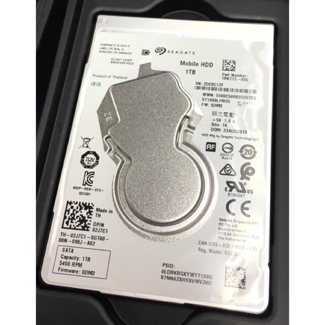 [Mã ELCL05 giảm 5% đơn 500K] Hdd Seagate 1TB tháo máy laptop dell chưa dùng, sata 3, 5400 mới 100%, mobile HDD 2.5"