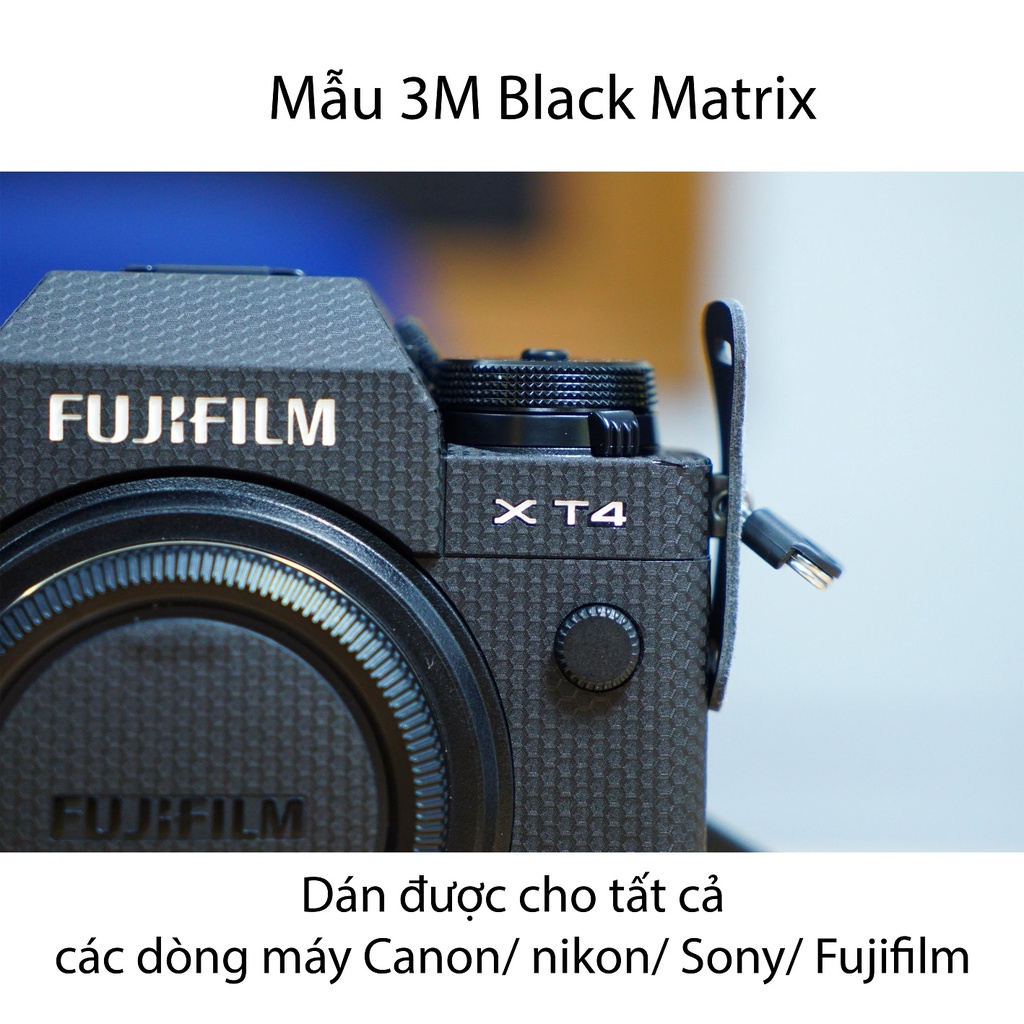 Miếng Dán Skin Máy Ảnh 3M - Mẫu Black Matrix - Cho máy ảnh Fujifilm XT1/ XT2/ XT3/XT4/ XT20/ XT30/ XH1/ XE3/ XE4/ GFX...