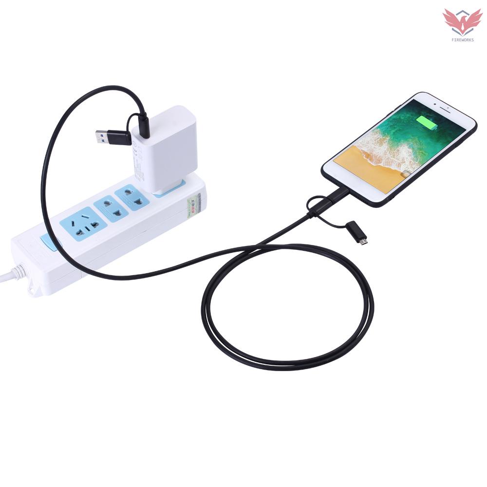 Dây Cáp Sạc Kkmoon 5 Trong 1 Cổng Micro Usb Type C Cho Iphone X 8 7 6s 6 Samsung S8 Note 8 Galaxy S8